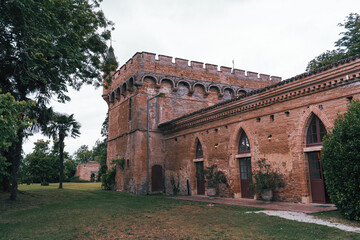 Majestic Chateau Caumont castle medieval with arched windows in france