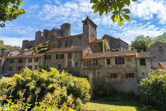 Chateau Brousse castle medieval and surrounding village in loire