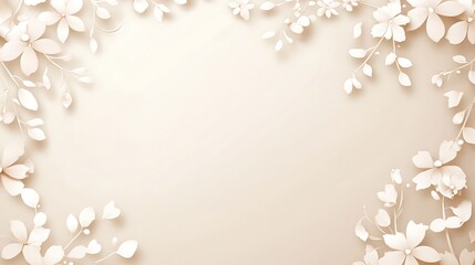 Elegant Beige Floral Border Design Background
