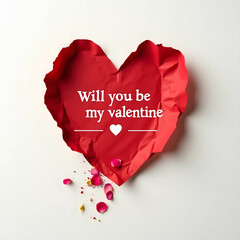 Will you be my valentine? a valentine day proposal.