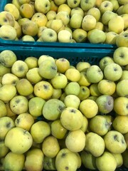 green apples in a market
