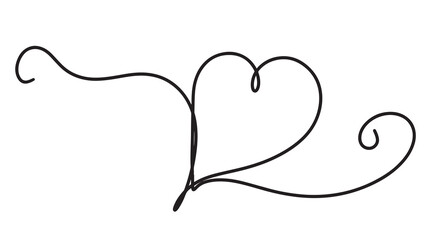 Decorative wire heart shape with elegant curls for home decor or craft projects