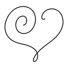 Unique spiral heart design with clean lines, suitable for creative projects and graphic design applications