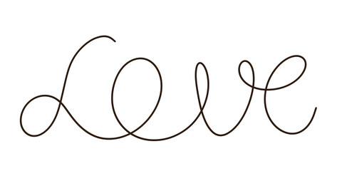 Elegant cursive representation of the word love entwined in a graceful loop pattern suitable for decorative purposes