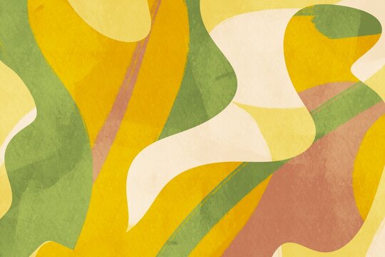 Abstract artwork with flowing shapes in muted tones