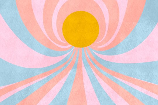 Colorful abstract background with radial sunburst pattern
