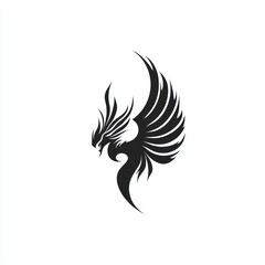 Obraz premium Dark stylized bird on white background for graphic design, logo, emblem and artistic use
