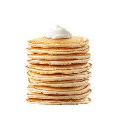 Fluffy ricotta pancakes stack clipart transparent background culinary delight kitchen close-up food art