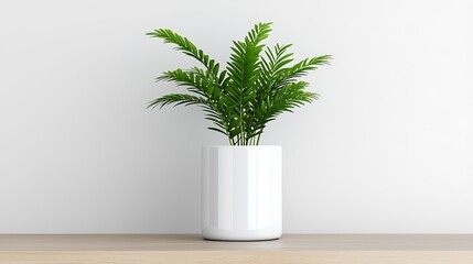 Lush Green Houseplant in a White Pot