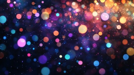 Naklejka premium Vibrant Abstract Bokeh Lights in Dark Background for Creative Use