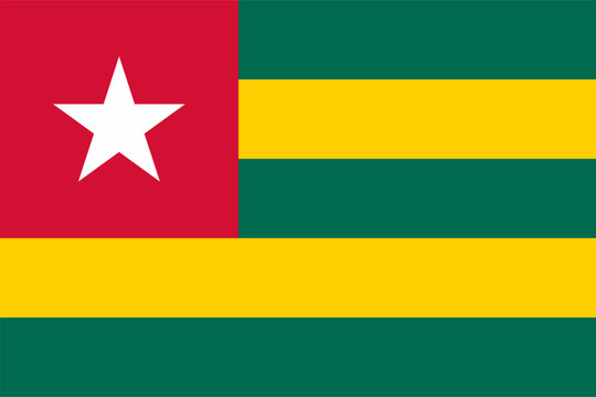 The flag of Togo, with accurate proportions and official colors.