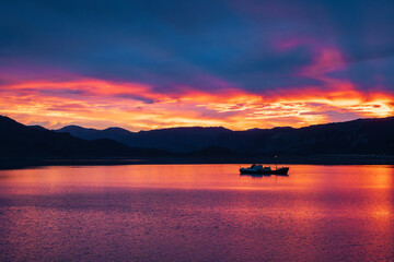 Beautiful sunrise in Battahlio village (South Greenland) © julen
