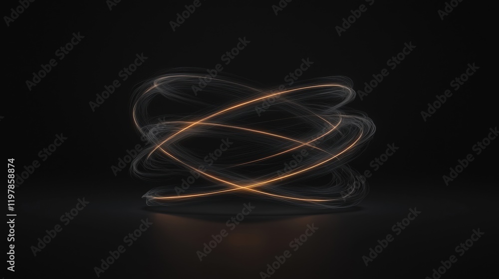Poster a black and orange abstract design with a circular shape