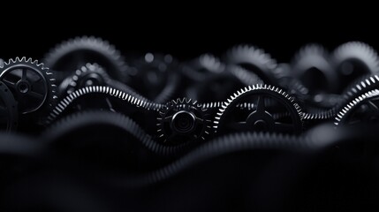 Obraz premium A close up of a row of gears with a black background