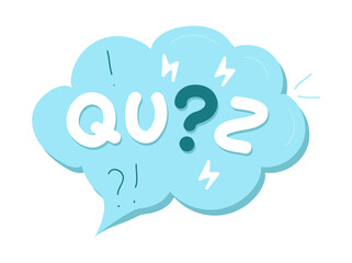 Quiz time label featuring a question mark,