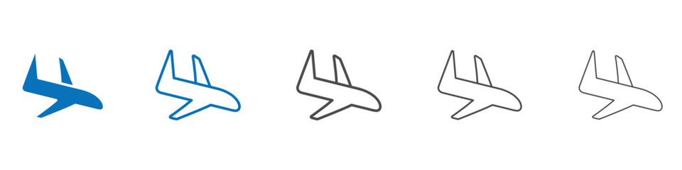 Set of 5 Arrival icons with 1 silhouette and 1 unexpanded vector inside, Arrival icon featuring location pin or plane landing travel apps maps or logistics designs