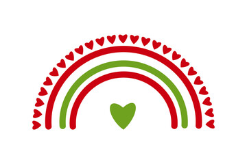 Red rainbow in flat style. Design element