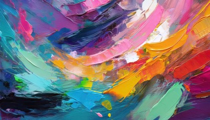 Vibrant Abstraction Colorful Acrylic Brushstrokes Creating a Captivating and Expressive Artwork, Showcasing the Essence of Modern Art