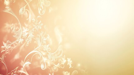 Delicate Floral Design on Peach Background