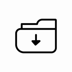 Download folder icon vector sign