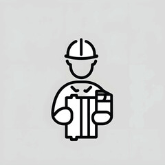 Vector of a worker carrying a blueprint.