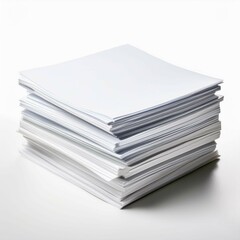 stack of papers on white
