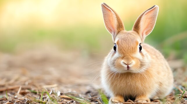 a small rabbit sitting in the grass