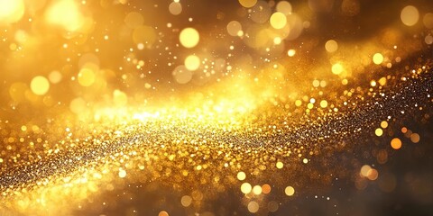 glitter gold dust floating in air scattered around, abstract gold background festive magical vibes