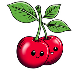 Cute cherry illustration