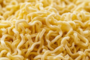 Image of Yellow chinese instant noodles for ramen. Professional photo for food blog