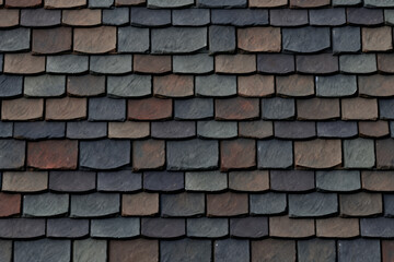 Obraz premium Processed collage of slate roof tiles surface texture. Background for banner, backdrop or texture
