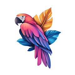 Obraz premium a colorful parrot sitting on a leafy branch