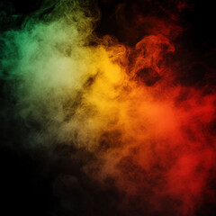 Obraz premium Colorful Red, Yellow, Green Smoke Background for Black History Month