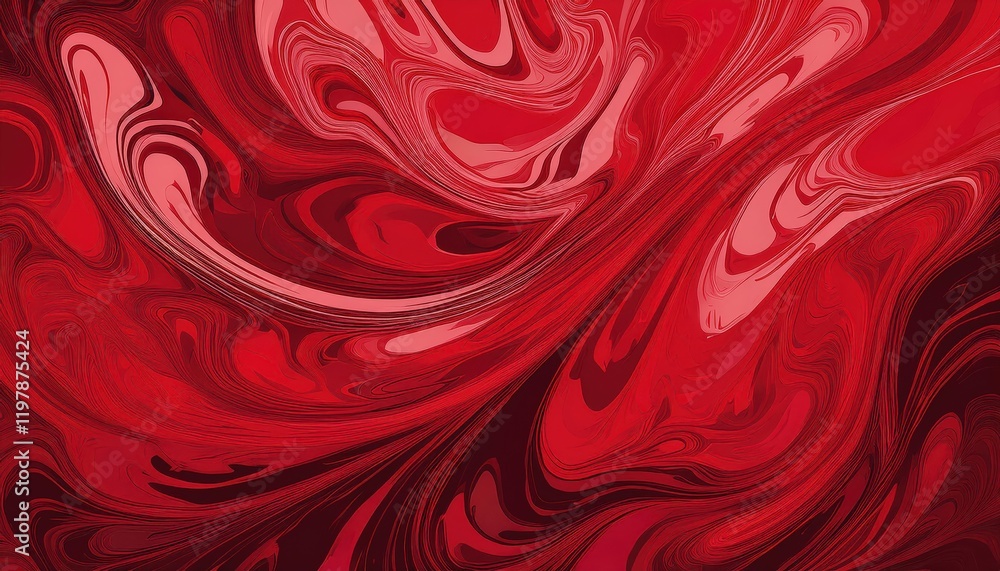 Poster vibrant red abstraction expressive brushstrokes creating an energetic, textured composition on a min