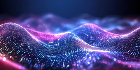 The interplay of colors and shapes forms a captivating digital wave design.