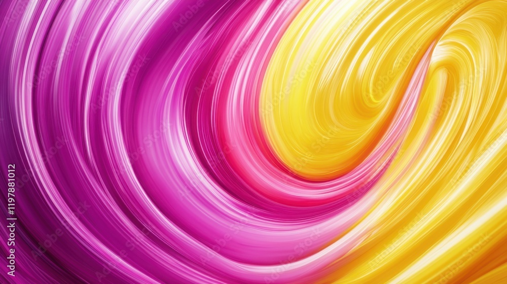 Poster swirling abstract pattern with vibrant hues of purple and yellow, creating a dynamic and mesmerizing