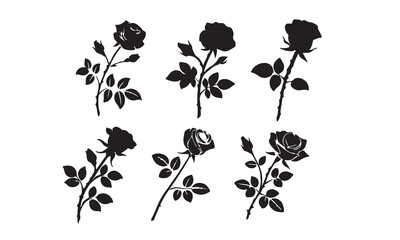 Rose Silhouettes Collection vectors design