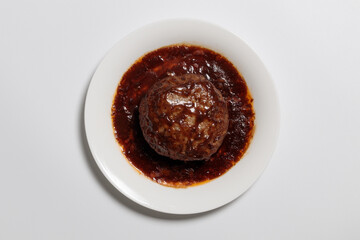 日本のデミグラスハンバーグ 俯瞰