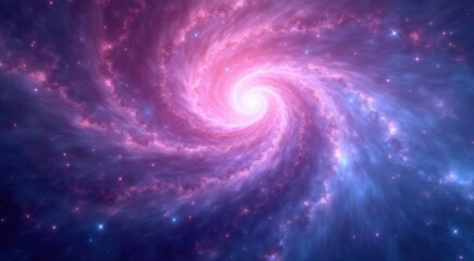 Fototapeta premium A close up of a spiral shaped object in a blue and pink sky