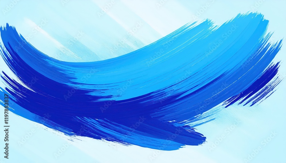 Poster dynamic blue brush stroke abstraction expressive paint techniques displaying intense energy and emot