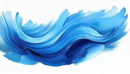 Striking Watercolor Brush Stroke Abstraction Vibrant Blue Flow with Transparent Background, Emphasizing Textured White Swirls and Isolated Graphics