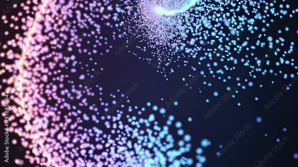 Poster dynamic colorful light wave footage with sparkling effects