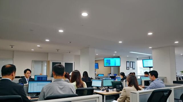 Implementation of artificial intelligence in office work, enhancing productivity with automated tasks, data analysis, and smart decision-making tools.