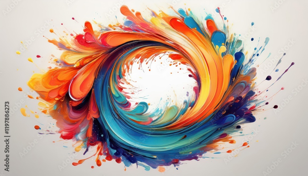 Poster dynamic abstraction explosive swirls of liquid motion in a vortex of colors, capturing the energy an