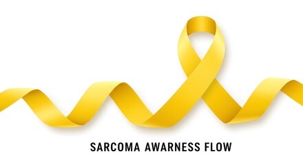 Sarcoma awareness yellow ribbon symbolizing strength, unity, and health advocacy. Designed for campaign, charity event, and educational initiatives focusing on raising awareness