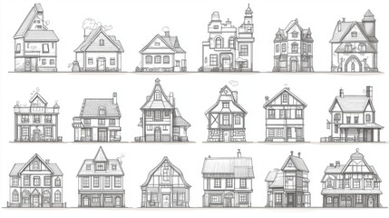 Fototapeta premium hand drawn houses