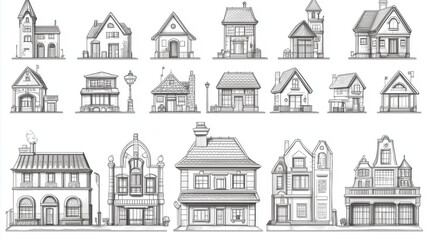 Fototapeta premium sketch of town buildings