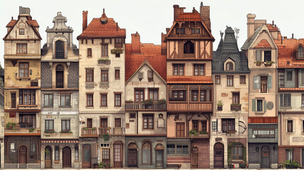 Fototapeta premium old village buildings 