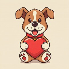 Fototapeta premium Love-Themed Puppy Illustration