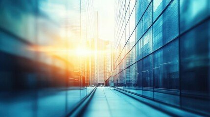 Toned blue imagery captures the essence of contemporary architecture.